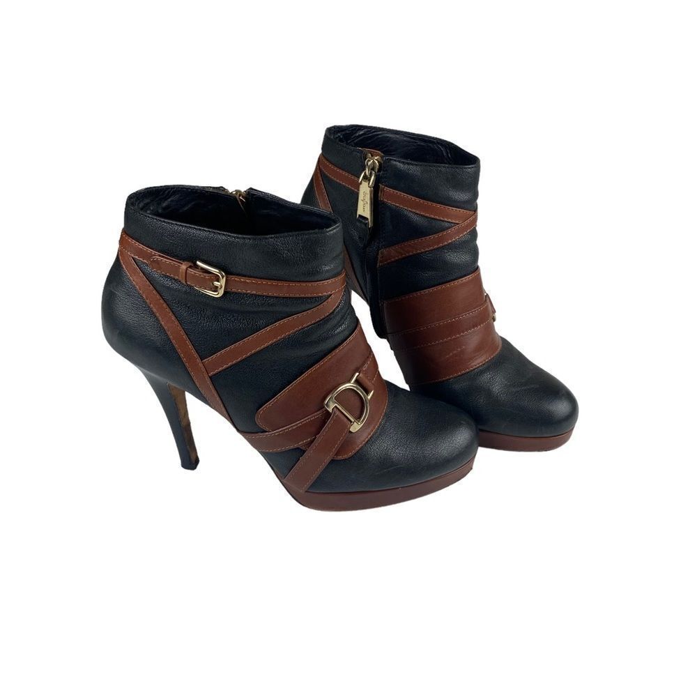 Cole Haan Nike Air Carolyn Black Brown Platform Stiletto Ankle Boots